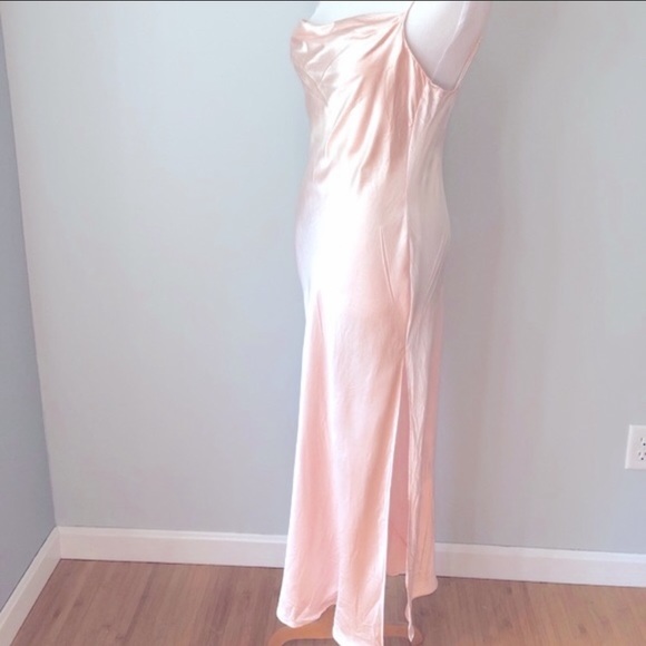 Vintage 90s Y2K 100% Silk Dress Ballet Pink Slip Dress Cowl Silk Dress Ballet - Picture 11 of 16